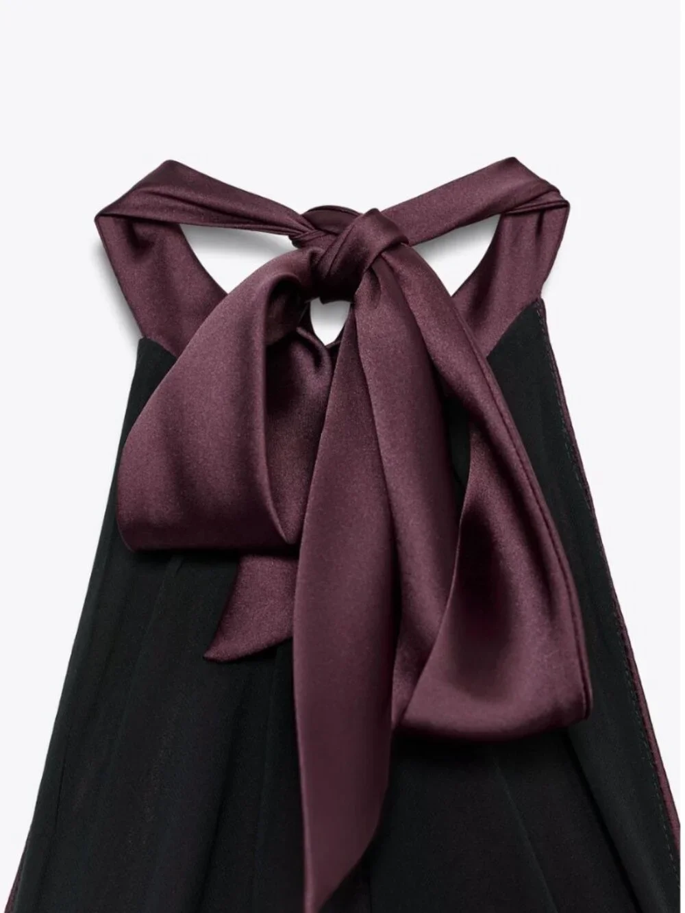 Zara Open Back Satin Midi Dress | Deep Burgundy | NWT | Size M